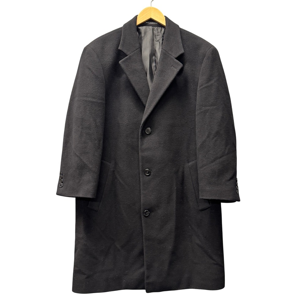 Lauren Ralph Lauren Overcoat Mens 40 S Cashmere Blend Black Luxury Button Up
